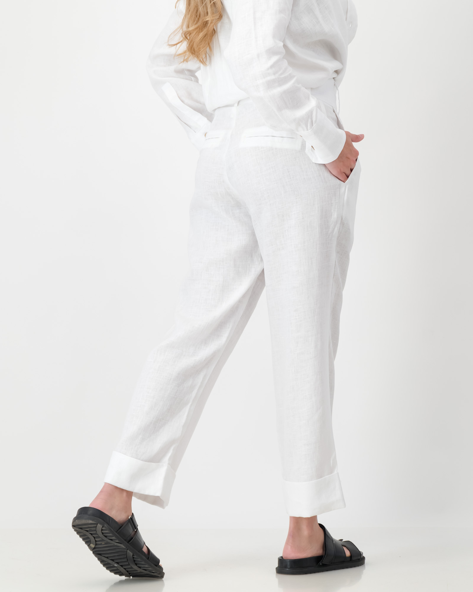 Zara Pants Pure Linen White - Image 5