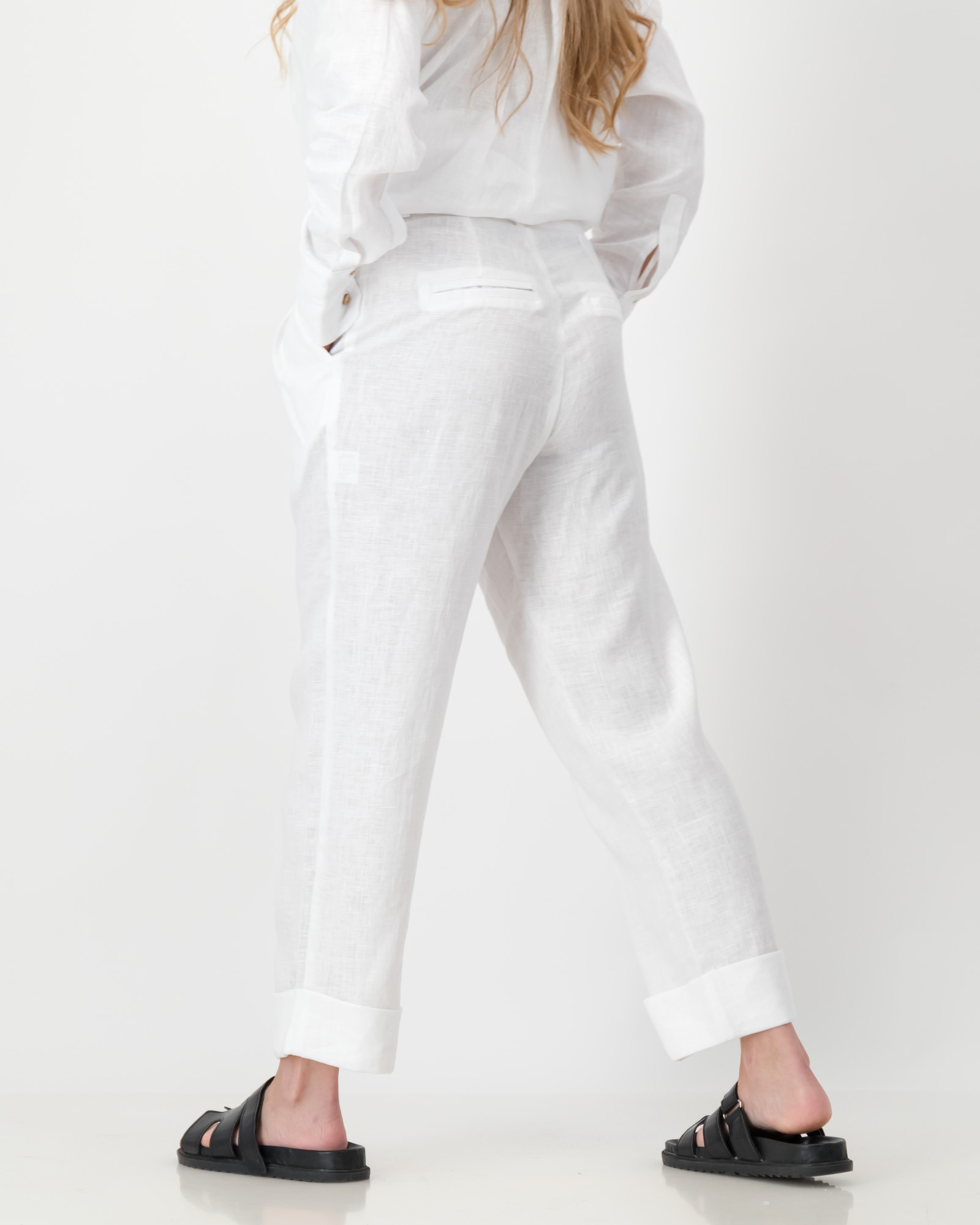 Zara Pants Pure Linen White - Image 4