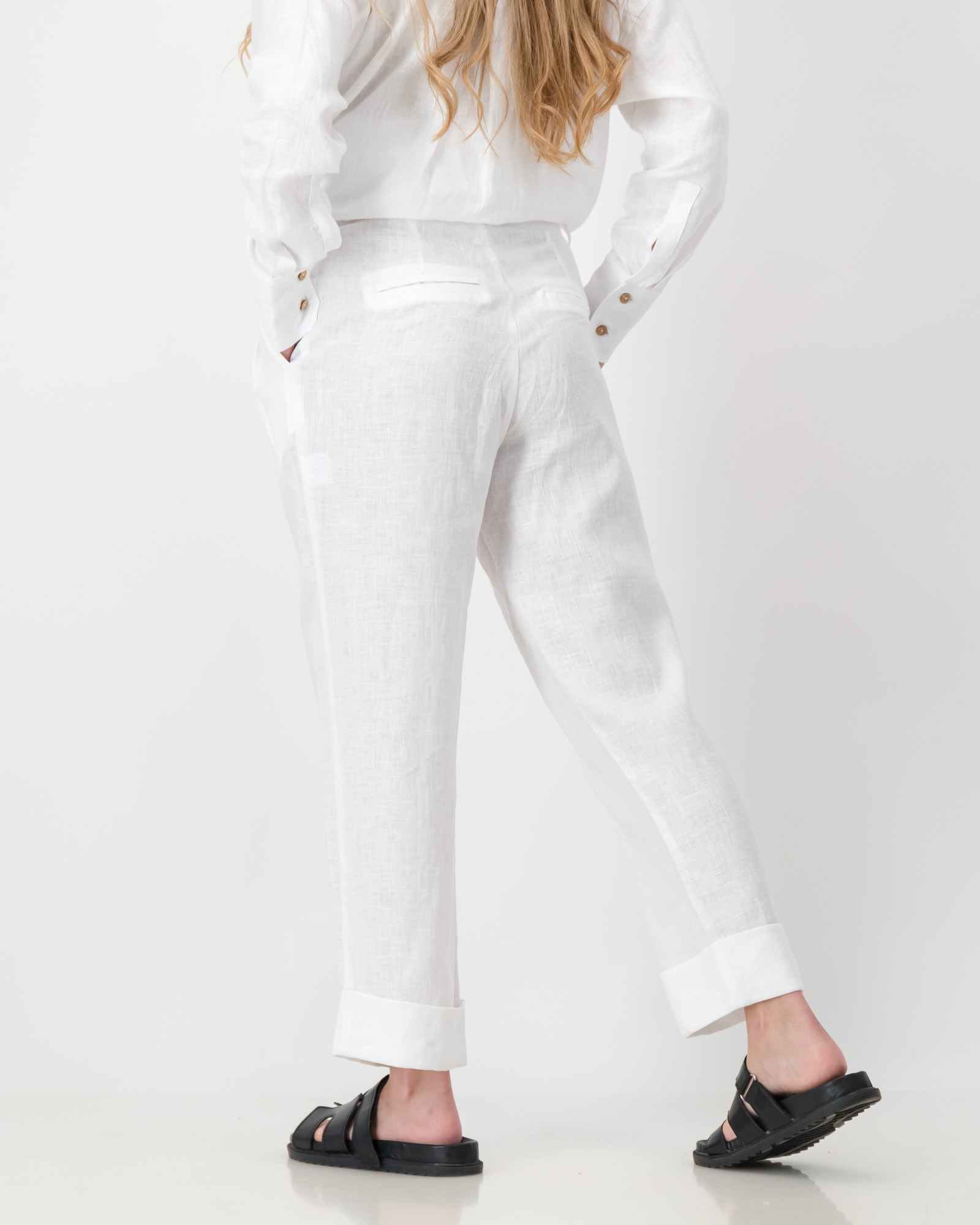 Zara Pants Pure Linen White - Image 3