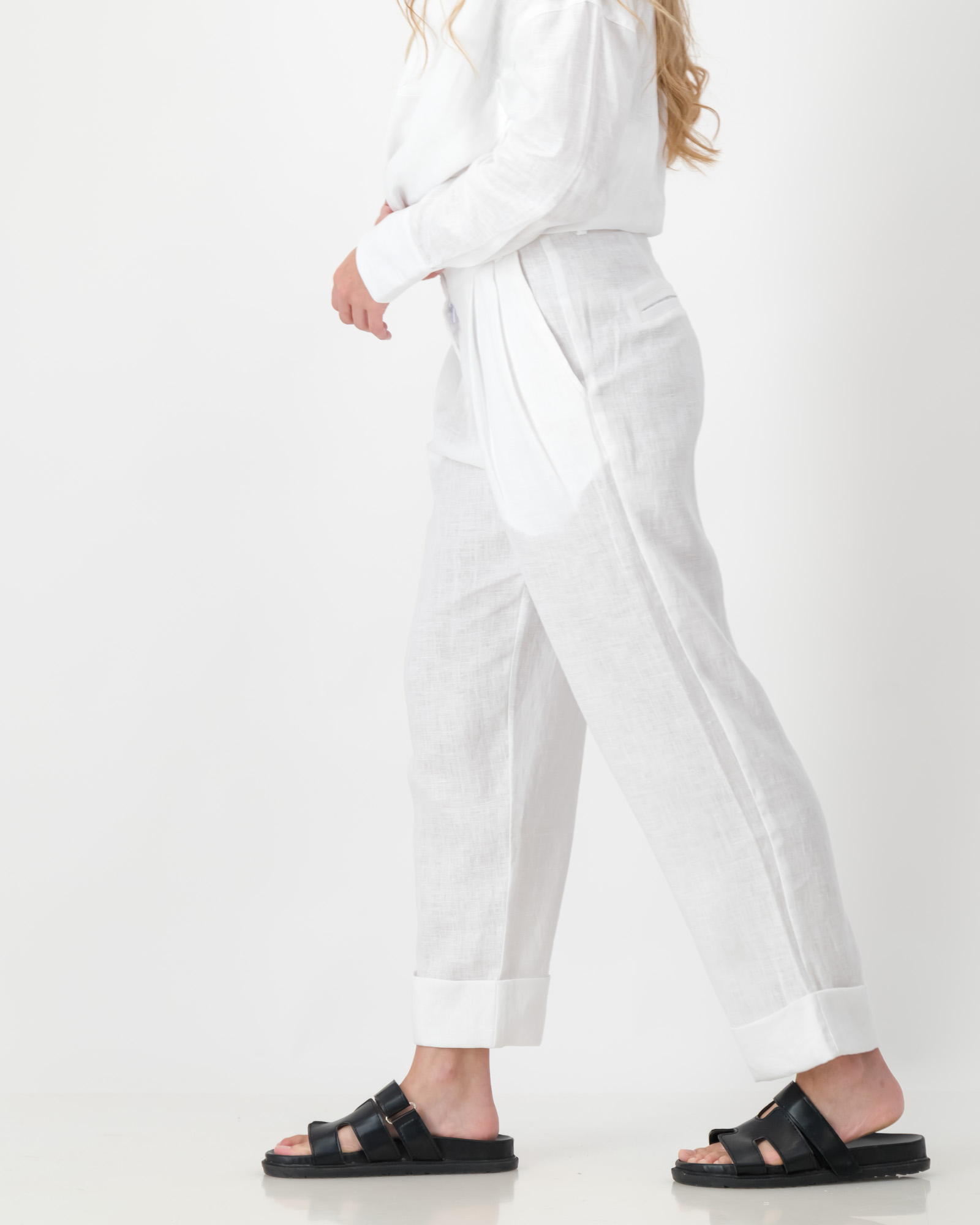 Zara Pants Pure Linen White - Image 2