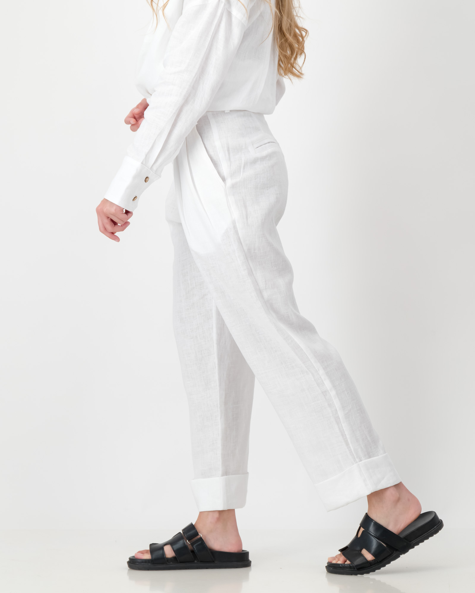 Zara Pants Pure Linen White - Image 17