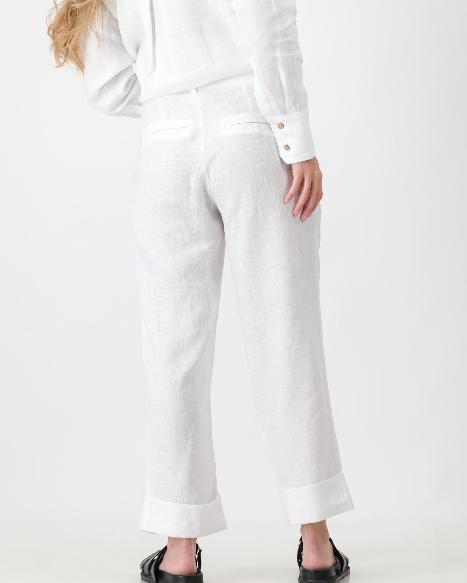Zara Pants Pure Linen White - Image 9